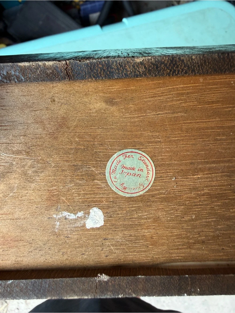 VTG Wooden Napkin Holder with Mushroom Design